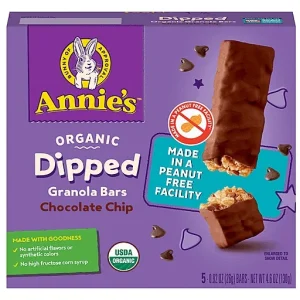Annie's Organic Dipped Chocolate Chip Granola Bars 5 Ea