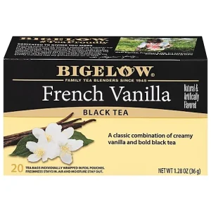 Bigelow French Vanilla Black Tea 20 Tb, 20 Individually Wrapped Tea Bags 20 Ea