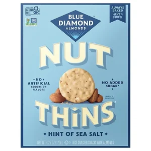 Blue Diamond Hint Of Sea Salt Rice Cracker Snacks With Almonds 4.25 Oz