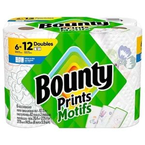 Bounty Prints 2 Ply Double Rolls Paper Towels 6 Ea