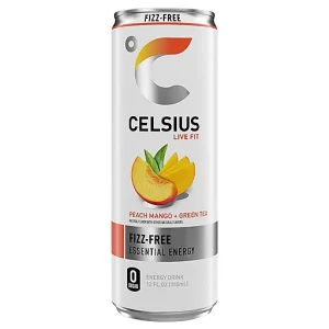 Celsius Fizz Free Peach Mango + Green Tea Energy Drink 12 Fl Oz