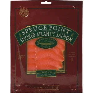 Ducktrap Spruce Point Smoked Atlantic Salmon, Naturally Smoked, Pre Sliced