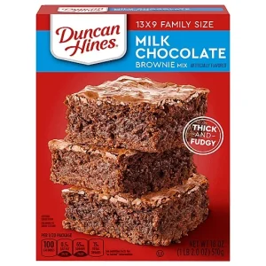 Duncan Hines Brownie Mix, Milk Chocolate, Family Size 18 Oz