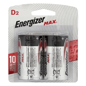 Energizer Batteries, Alkaline, D2, 1.5 V 2.0 Ea
