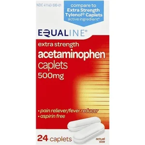 Equaline Acetaminophen, Extra Strength, 500 Mg, Caplets 24 Ea