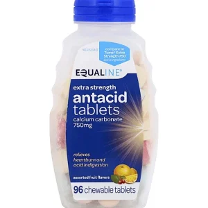 Equaline Antacid, Extra Strength, 750 Mg, Chewable Tablets, Assorted Fruit Flavors 96 Ea