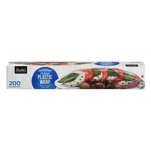 Essential Everyday Plastic Wrap, Clear, 200 Square Feet 1 Ea