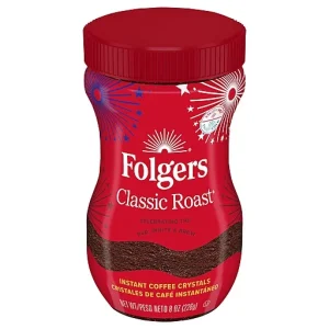 Folgers Instant Classic Roast Coffee Crystals 8 Oz
