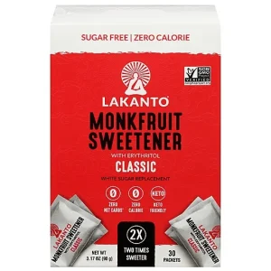 Lakanto Classic Monkfruit Sweetener With Erythritol 30 Ea