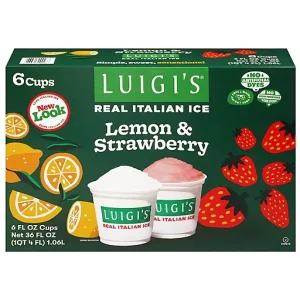 Luigi's Lemon & Strawberry Italian Ice 6 Ea