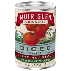 Muir Glen Organic Fire Roasted Diced Tomatoes With Medium Green Chilies 14.5 Oz