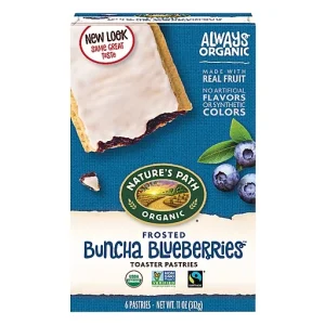 Nature's Path Organic Toaster Pastries, Buncha Blueberries, Frosted 6 Ea