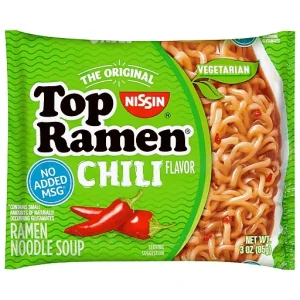 Nissin Ramen Noodle Soup, Vegetarian, Chili Flavor 3 Oz