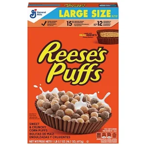 Reese's Puffs Corn Puffs Large Size 16.7 Oz