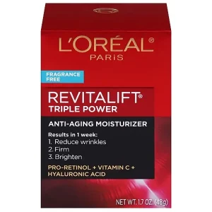 Revitalift Moisturizer, Anti Aging, Triple Power, Fragrance Free 1.7 Oz
