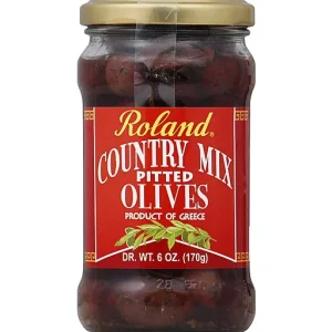 Roland Olives, Pitted, Country Mix 6 Oz