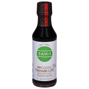 San J Brewed Soy Sauce, Tamari Lite, 50% Less Sodium 10 Fl Oz