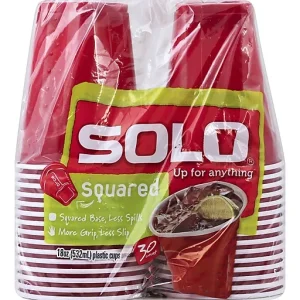 Solo Plastic Cups, Squared, 18 Ounce 30 Ea