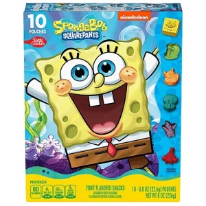Sponge Bob Square Pants Assorted Fruit Flavors Fruit Flavored Snacks 10 Ea