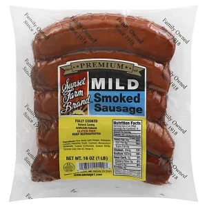 Sunset Farm Brand Smoked Sausage, Mild 16 Oz