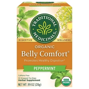 Traditional Medicinals Organic Caffeine Free Peppermint Belly Comfort 16 Ea