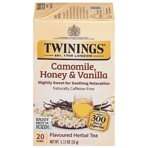 Twinings Flavoured Herbal Tea, Caffeine Free, Camomile, Honey & Vanilla, Tea Bags 20 Ea