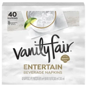 Vanity Fair 2 Ply Entertain Beverage Napkins 40 Ea