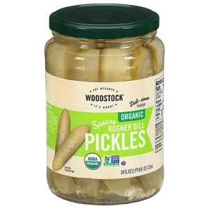 Woodstock Pickles, Organic, Kosher Dill, Spears 24 Fl Oz